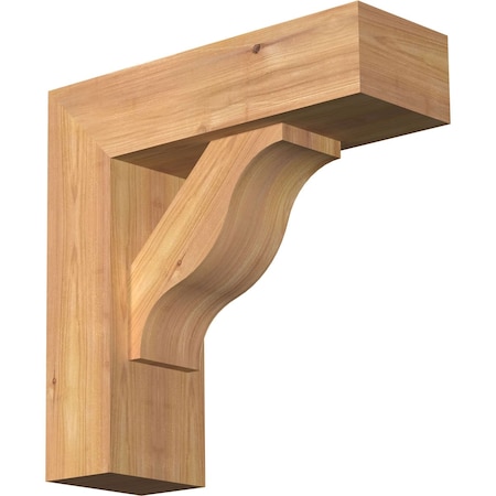Ekena Millwork Funston Block Smooth Bracket w/ Offset Brace, Western Red Cedar, 5 1/2"W x 16"D x 16"H BKT0604X16X16FST05SWR